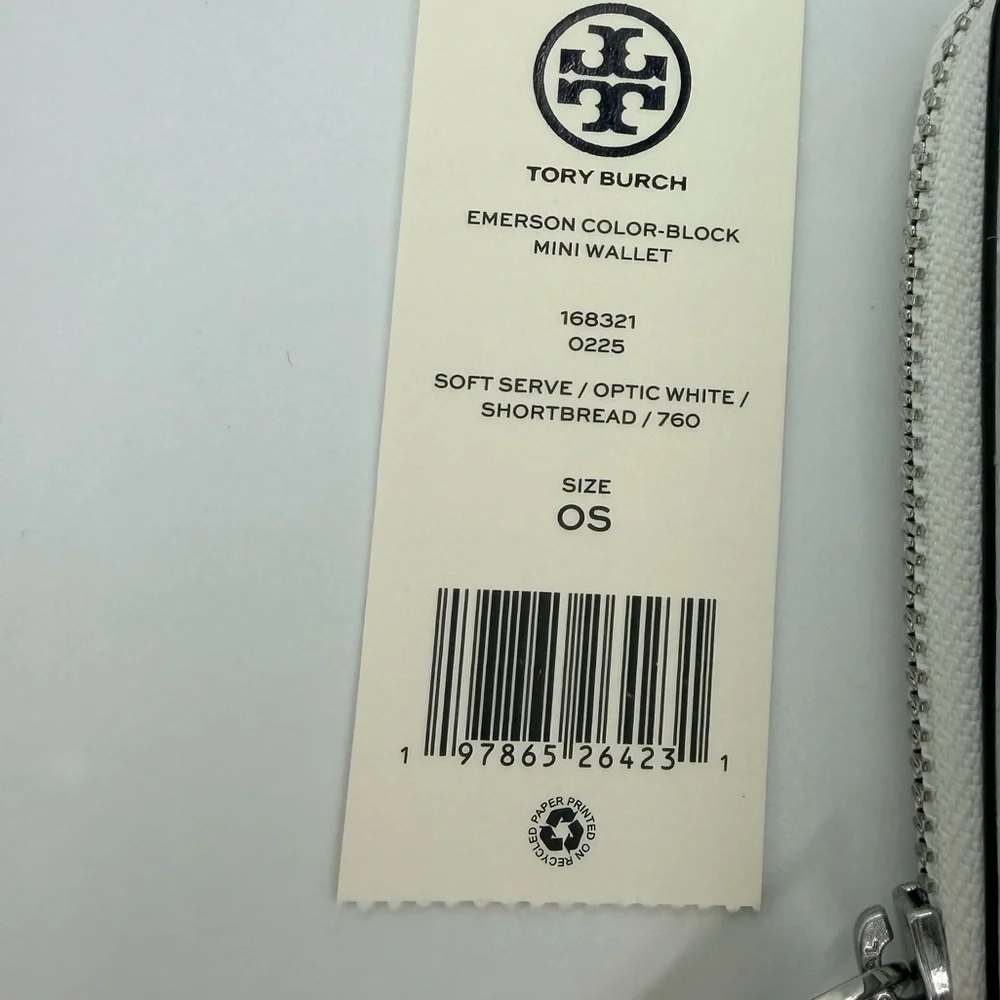 Tory Burch Emerson Color Block Leather Mini Wallet NWT